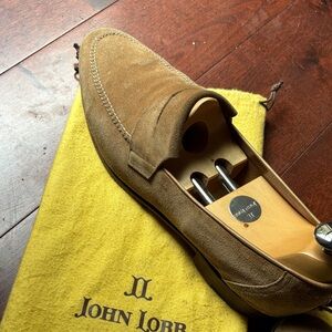 John Lobb Tan Suede Loafers